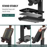 MoKo Adjustable Cell Phone Stand, Desk Phone Holder Dock Stand with Angle Height Adjustment, Fits with iPhone 13, 13 Pro, iPhone 12 iPad 9,iPad Mini 6, Air 4 3, All Smartphone Tablet(4"-13"), Black