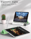 MoKo Case Fit iPad Air 5th/4th Generation 10.9 Inch 2022/2020 with Pencil Holder, [Support Touch ID and iPad 2nd Pencil Charging/Pair], Trifold Stand Smart Case Soft TPU Back, Green