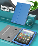 MoKo Case Fits Kindle Fire HD 8 & 8 Plus Tablet (10th Generation, 2020 Release),Slim Folding Stand Cover with Auto Wake/Sleep - Blue