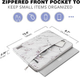 MoKo Tablet Sleeve Case Fits Tab S8+ 12.4", Surface Pro X/Pro LTE 12.3 Inch, Surface Laptop Go 12.4", Zipper Polyester Bag with Pocket, Fit Surface Pro Type Cover and Pen, Marble