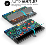 MoKo Case for Amazon Fire HD 10 Tablet (7th and 9th Generation, 2017 and 2019 Release) 10”, Smart Shell Stand Cover with Translucent Frosted Back for Fire HD 10.1 Inch - Jungle Night