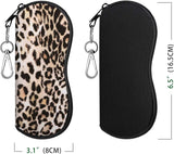 MoKo Sunglasses Soft Case 2 Pack, Ultra Light Portable Neoprene Zipper Glasses Case, Eyeglass Safety Pouch Box with Belt Clip