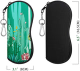 MoKo Sunglasses Soft Case 2 Pack, Ultra Light Portable Neoprene Zipper Glasses Case, Eyeglass Safety Pouch Box with Belt Clip