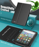 MoKo Case Fits Kindle Fire HD 8 & 8 Plus Tablet (10th Generation, 2020 Release),Slim Folding Stand Cover with Auto Wake/Sleep - Black
