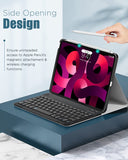 MoKo Keyboard Case Fit iPad Air 5th Gen 2022/iPad Air 4th Gen 10.9 2020 Case [Support Apple Pencil 2 Charging] Magnetically Detachable Wireless Bluetooth Keyboard Cover,Geometric Marble Pink