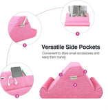 MoKo Tablet Pillow Holder, Pillow for iPad Multi-Angle Soft Tablet Stand Up to 12.9" for Xmas Gift, eReader, Fit for iPad 9, iPad Mini 6, iPad Pro 11/12.9 4/5th Gen,Galaxy Tab S6/S7 - Pink