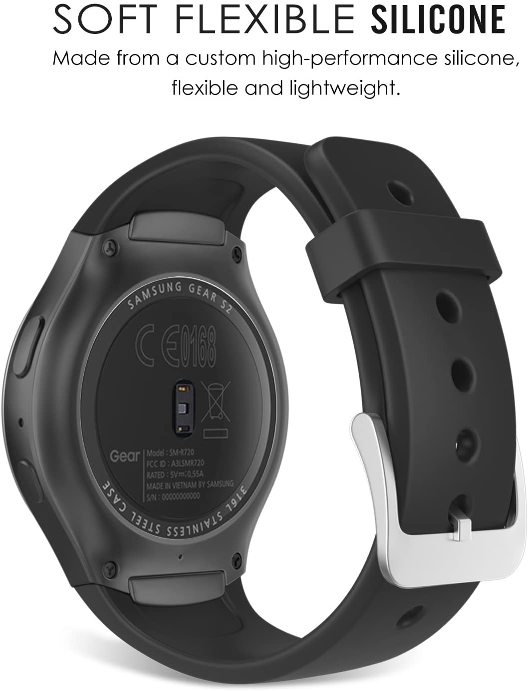 gear s2 classic sm r732 MoKo Watch Band Compatible with Samsung Gear S2, Soft Silicone Replace – Mokodirect