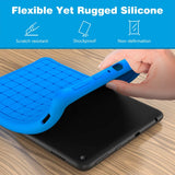 MoKo Case Fits Kindle Fire HD 8 & 8 Plus Tablet (10th Generation, 2020 Release), Flexible Soft Silicone Back Cover Impact-Resistant Shell - Blue