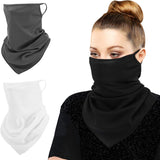 MoKo Scarf Mask Bandana with Ear Loops 3 Pack, Neck Gaiter Balaclava Dust UV Sun Protection Outdoors Face Mask for Women Men