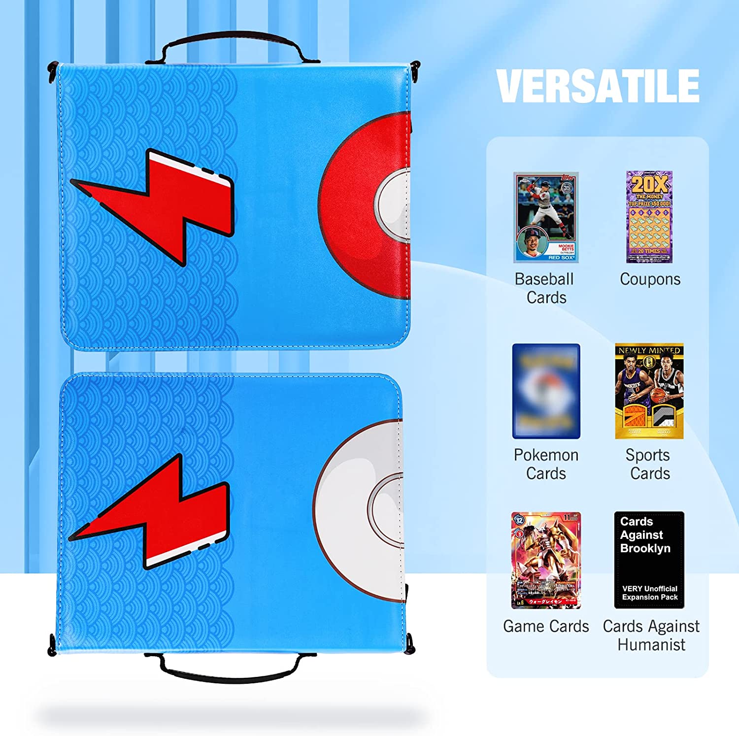 MoKo Card Binder for Pokemon Cards Binder 9-Pocket, 900 Pockets Tradin Mokodirect MoKo Card Binder for Pokemon Cards Binder 9-Pocket, 900 Pockets Tradin Mokodirect