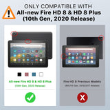 MoKo Case Fits Kindle Fire HD 8 & 8 Plus Tablet (10th Generation, 2020 Release), Soft TPU Translucent Frosted Back Cover Slim Smart Shell, Auto Wake/Sleep - Love Tree