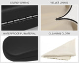 MoKo Hard Shell Eye Glasses Case with Cloth, PU Leather Protective Eyeglasses Cases Storage Organizer Travel for Men Women
