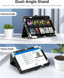 MoKo Case Fits All-New Kindle Fire HD 10 & 10 Plus Tablet (11th Generation, 2021 Release) 10.1" - Slim Folding Stand Cover with Auto Wake/Sleep, Black & White Magnolia