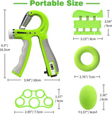 MoKo Metal Hand Grip Strengthener Kit, Heavy Duty Hand Grip Workout Set Hand Grippers (22 to 132 lb) Finger Exerciser Wrist Strengthen Trainer for Hand Exercising, Muscle Builder, Pain Relief