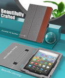 MoKo Case Fits Kindle Fire HD 8 & 8 Plus Tablet (10th Generation, 2020 Release),Slim Folding Stand Cover with Auto Wake/Sleep - Jeans Gray