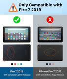 MoKo Case Fits Kindle Fire 7 Tablet (9th Generation, 2019 Release), PU Leather Trifold Stand Cover Frosted Clear Backshell with Auto Wake/Sleep - Black