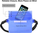 MoKo Waterproof Waist Bag Pouch [2 Pack], Waterproof Fanny Pack with Adjustable Strap, Lightweight Waist Pack Dry Bag for Boating, Swimming, Kayaking, Fishing, Hiking, Beach, Pool for Men Women