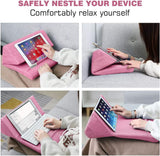 MoKo Tablet Pillow Stand, Soft Bed Pillow Holder Xmas Gift for up to 11" Pad, Fits iPad 10.2"(9th Gen), New iPad Mini 6 8.3" Air 4/3, iPad Pro 11/10.5/9.7, Mini 5 4, Galaxy Tab S6/S7 11", Pink