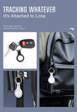 MoKo Key Ring Case for AirTag Finder 2021, 2-Pack Anti-Lost Air Tag Case with Keychain, Leather Pattern TPU Cover for AirTag Tracker Holder for Pets, Keys, Backpacks Black & White
