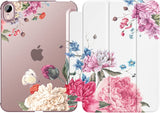 MoKo Case Fit New iPad Mini 6 2021 (6th Generation, 8.3-inch) - Slim Lightweight Hard Clear Back Shell Stand Cover with Translucent Frosted Back Protector, with Auto Wake/Sleep, Marble Gold Green