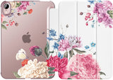 MoKo Case Fit New iPad Mini 6 2021 (6th Generation, 8.3-inch) - Slim Lightweight Hard Clear Back Shell Stand Cover with Translucent Frosted Back Protector, with Auto Wake/Sleep, Marble Gold Purple