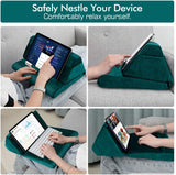 MoKo Tablet Pillow Stand, Soft Bed Pillow Holder Xmas Gift for up to 11" Pad, Fits iPad 10.2"(9th Gen), New iPad Mini 6 8.3" Air 4/3, iPad Pro 11/10.5/9.7, Mini 5 4, Galaxy Tab S6/S7 11", Turquoise