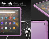 MoKo Case Fits All-New Kindle Fire HD 10 & 10 Plus Tablet (11th Generation, 2021 Release) 10.1", Ultra Soft Flexible Transparent TPU Acrylic Skin Bumper Edge Protection Back Cover Shell, Amethyst