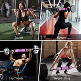 MoKo Squat Pad, Standard and Olympic Bars Thick Foam Sponge Pad with 2 Securing Straps, Neck and Shoulder Protective Sponge Mat for Squats, Lunges, Hip Thrusts Weightlifting