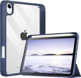 MoKo Case Fit New iPad Mini 6 Case with Pencil Holder (6th Generation 8.3" 2021), Soft TPU Frame Hard PC Clear Transparent Back Shell Smart Cover for iPad Mini 6 2021, Auto Wake/Sleep, Blue Sky Star