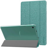 MoKo Case Fits Kindle Fire 7 Tablet (9th Generation, 2019 Release), PU Leather Trifold Stand Cover Frosted Clear Backshell with Auto Wake/Sleep - Black