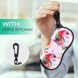 MoKo Sunglasses Soft Case Ultra Light Neoprene Zipper Eyeglass Case with Belt Clip