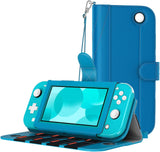 MoKo Case Compatible with Nintendo Switch Lite, PU Leather Anti-Scratch Cover with Inside Pocket, Built-in 8 Game Card Slots, Dust-Proof Protective Case Compatible with Switch Lite 2019 - Black