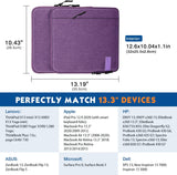 MoKo Sleeve Bag for 13.3 Inch Laptop, Carrying Pouch Sleeve Case with Pocket Fits MacBook Pro 13" M2/M1 Pro/M1 Max 14.2 2022-2021, MacBook Air 13.6" M2 2022, Tab S8+ 12.4",Surface Pro 8, Purple