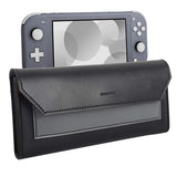 MoKo Carry Case Compatible with Nintendo Switch Lite, Portable Travel Carry Case Bag PU Leather Magnetic Clasp Closure Cover Design with 6 Game Card Slots, Yellow + Beige