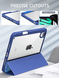 MoKo Case Fit New iPad Mini 6 Case with Pencil Holder (6th Generation 8.3" 2021), Soft TPU Frame Hard PC Clear Transparent Back Shell Smart Cover for iPad Mini 6 2021, Auto Wake/Sleep, Blue Sky Star