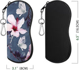 MoKo Sunglasses Soft Case 2 Pack, Ultra Light Portable Neoprene Zipper Glasses Case, Eyeglass Safety Pouch Box with Belt Clip