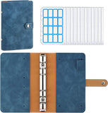 MoKo Budget Binder with Zipper Envelopes,A6 Binder Notebook,6-Ring Loose-Leaf PU Leather Binder Cover Folder Budget Planner with 12-Pack Clear Cash Envelopes Pockets & Label Stickers,Shimmering Gray