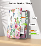 MoKo Case for 6.8" Kindle Paperwhite (11th Generation-2021) and Kindle Paperwhite Signature Edition, Slim PU Shell Cover Case with Auto-Wake/Sleep for Kindle Paperwhite 2021 E-Reader, Fragrant Flowers