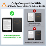 MoKo Case Fits 6" Kindle Paperwhite (10th Generation, 2018 Releases), Standing Origami Slim Shell Cover with Auto Wake/Sleep for Amazon Kindle Paperwhite 2018 E-Reader - Black