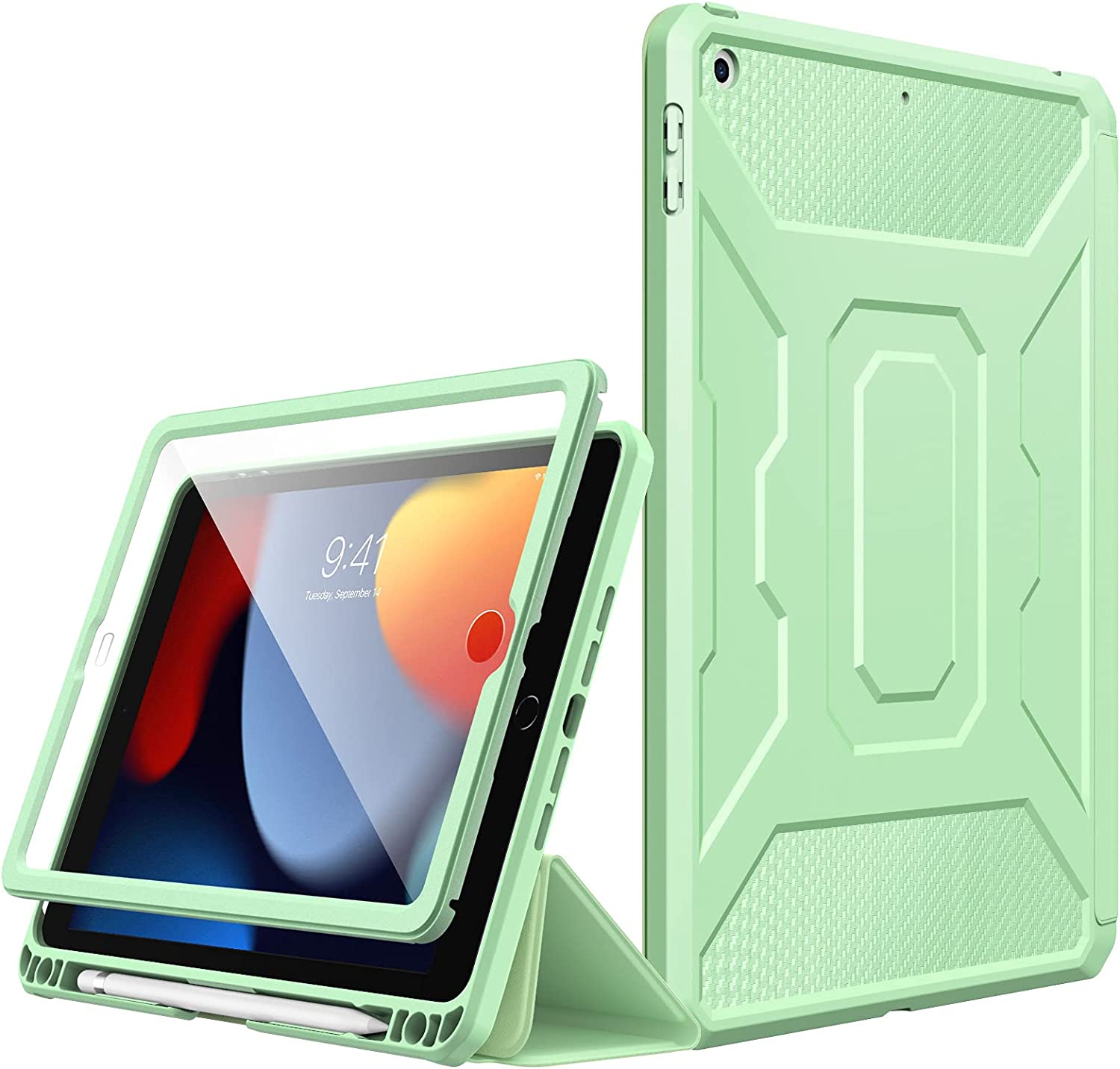 thumbnail image 2 of MoKo For IPad 10.2 Inch Case IPad 9th Generation 2021/ IPad 8th Generation 2020/ IPad 7th Generation 2019, [Heavy Duty] Shockproof Full Protective Cover With Built-in Screen Protector, Earthy Orange 2 of 12