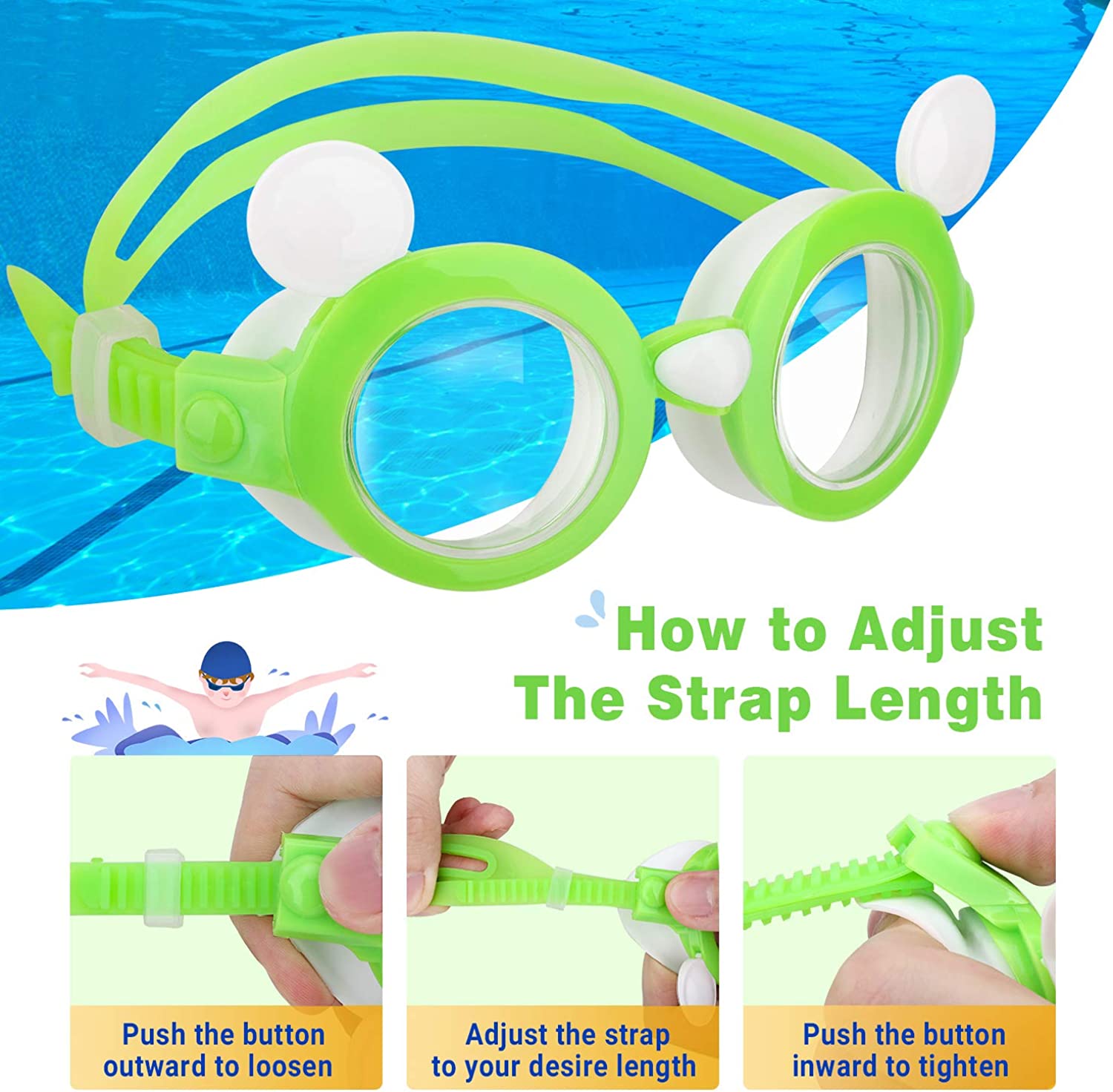 swimming goggles and nose clip MoKo Kids Swim Goggles Clear Vision Teens Children Swimming Glasses wi – Mokodirect