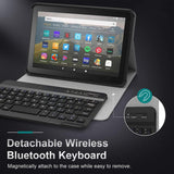 MoKo Keyboard Case Fits All-New Kindle Fire HD 8 Tablet and Fire HD 8 Plus Tablet (10th Generation, 2020 Release), Wireless Keyboard Cover Shell with Auto Wake/Sleep - White Marble