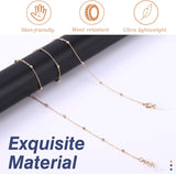 MoKo Eyeglass Chains for Women [4 Pack], Elegant Eye Glasses String Holder Eyewear Retainer for Women, Sunglasses Strap Face Cover Lanyard Eyeglass Strap Holder for Sunglasses Reading Glasses - Gold