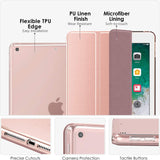 MoKo Case Fit 2018/2017 iPad 9.7 6th/5th Generation, Slim Smart Shell Stand Folio Case with Soft TPU Translucent Frosted Back Cover Compatible with iPad 9.7" 2018/2017, Auto Wake/Sleep - Rose Gold