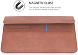 MoKo 13.5 Inch Laptop Sleeve Bag, PU Leather PC Notebook Case Cover Fit Surface Laptop 3 13.5"/2/1, Surface Book 2 13.5",Tab S8 Ultra 14.6", with Card Slot, Document Pocket, Surface Pen Holder, Brown