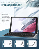 MoKo Keyboard Case Compatible with Samsung Galaxy Tab A7 Lite 8.7-Inch 2021 (SM-T225/T220/T227), Slim Lightweight Stand Cover with Magnetically Detachable Wireless Bluetooth Keyboard, Marble White