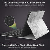 MoKo Keyboard Case Fits All-New Kindle Fire HD 8 Tablet and Fire HD 8 Plus Tablet (10th Generation, 2020 Release), Wireless Keyboard Cover Shell with Auto Wake/Sleep - White Marble