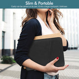 MoKo 9-11 Inch Tablet Sleeve Fits iPad air 5 10.9" 2022, iPad Pro 11 2021-2018, iPad 9/8/7th Gen 10.2, iPad Air 4 10.9, iPad Air 3 10.5, iPad 9.7, Tab A 10.1, Polyester Bag with Pocket, Black
