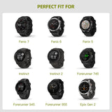MoKo Watch Band Compatible with Garmin Fenix 7 Sapphire Solar/Solar/Fenix 6 Pro/5/5 Plus/Forerunner 935/945/Approach S60, Soft Silicone Replacement Strap Quick Release Fit 22mm Sport Strap, Lime