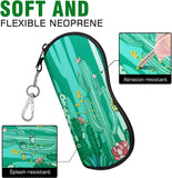 MoKo Sunglasses Soft Case 2 Pack, Ultra Light Portable Neoprene Zipper Glasses Case, Eyeglass Safety Pouch Box with Belt Clip